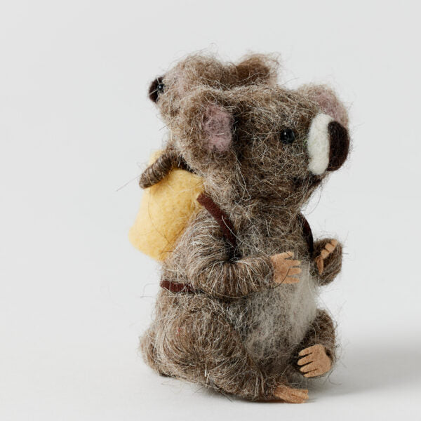 MARLEY FELT KOALA & BABY, W8 x H9 x D6cm.