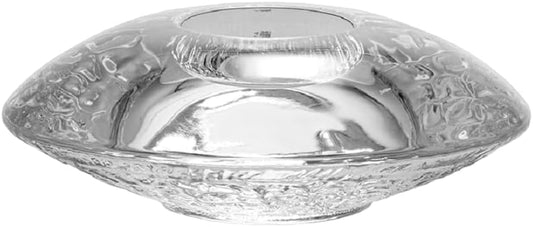 ORREFORS CRYSTAL DISCUS VOTIVE CANDLE HOLDER BY LARS HELLSTEN, 14 x 4.5cm, DESIGN No 6483162