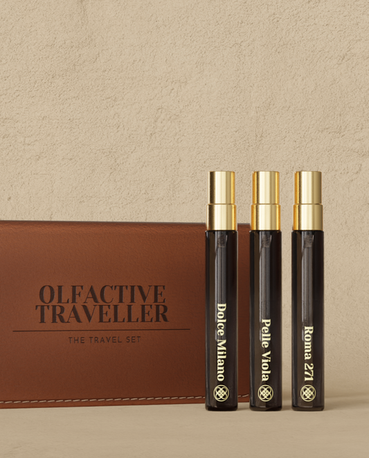 ROMA 271, PELLE VIOLA , DOLCE MILANO, THE TRAVELLER SET, 3x 8ml VIALS.