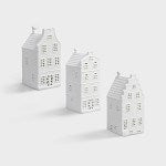 KLEVERING, WHITE PORCELAIN TEALIGHT AMSTERDAM CANAL HOUSE, VARIETIES, THE LAGEST 7.2 x 7 x 14cm. $45.00 EACH