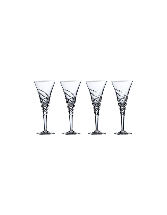 ROYAL DOULTON, SET OF FOUR ‘SATURN NOUVEAU’ CRYSTAL GLASSES, HEIGHT 24cm, 230ML.