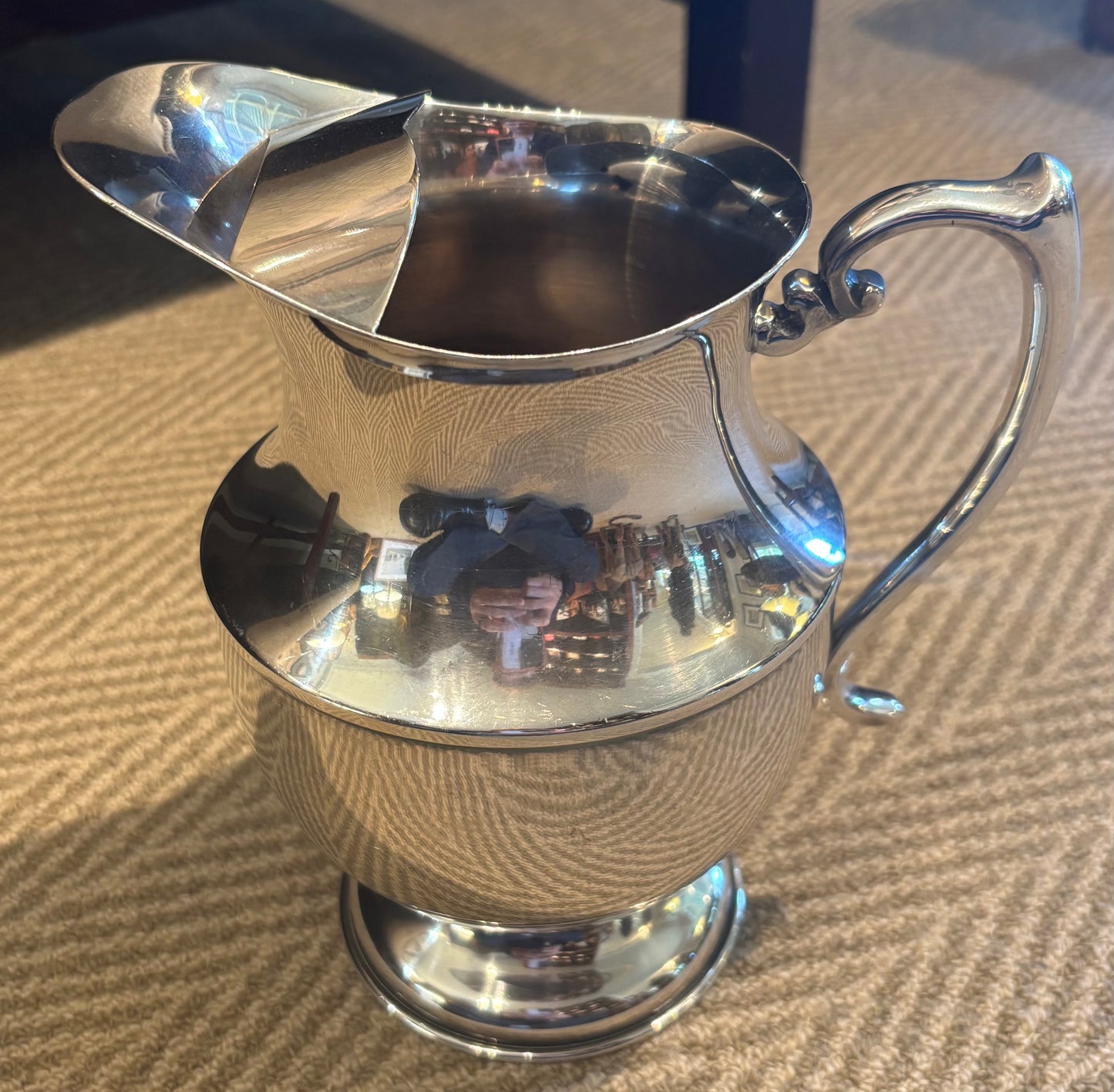 CRUSADER, SILVER PLATED JUG, HEIGHT 24cm.