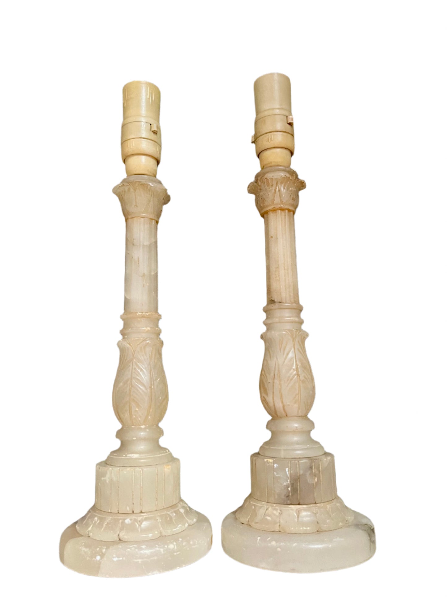 PAIR OF ALABASTER LAMP BASES,