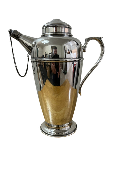 CRUSADER, SILVER PLATED ART DECO COCKTAIL SHAKER, HEIGHT 23cm.