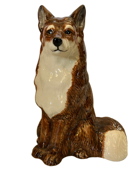 CERAMIC FOX MONEY BOX, HEIGHT 20cm.