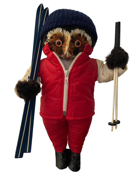 ABERCROMBIE & FINCH, 'THE SKIER  OWL' , MADE IN ENGLAND, HEIGHT 40cm.