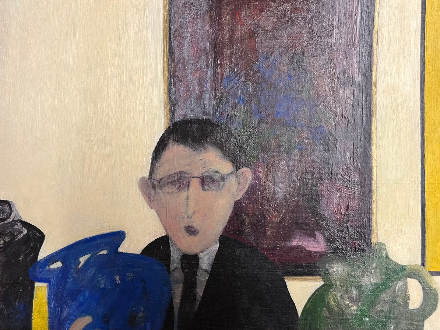 JOHN McQUALTER, ‘THE COLLECTOR’, OIL ON CANVAS BOARD, Circa 2006.
