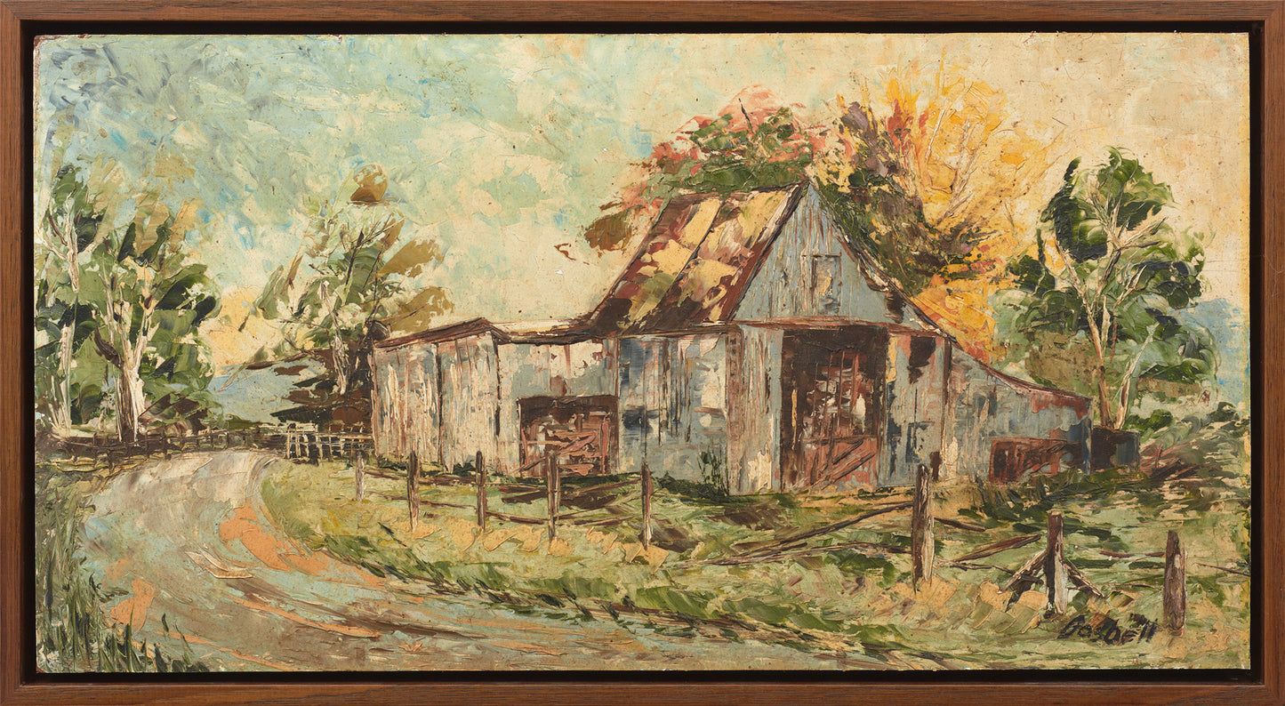 OLD BARN, SIGNED GOSBELL, CIRCA 1970