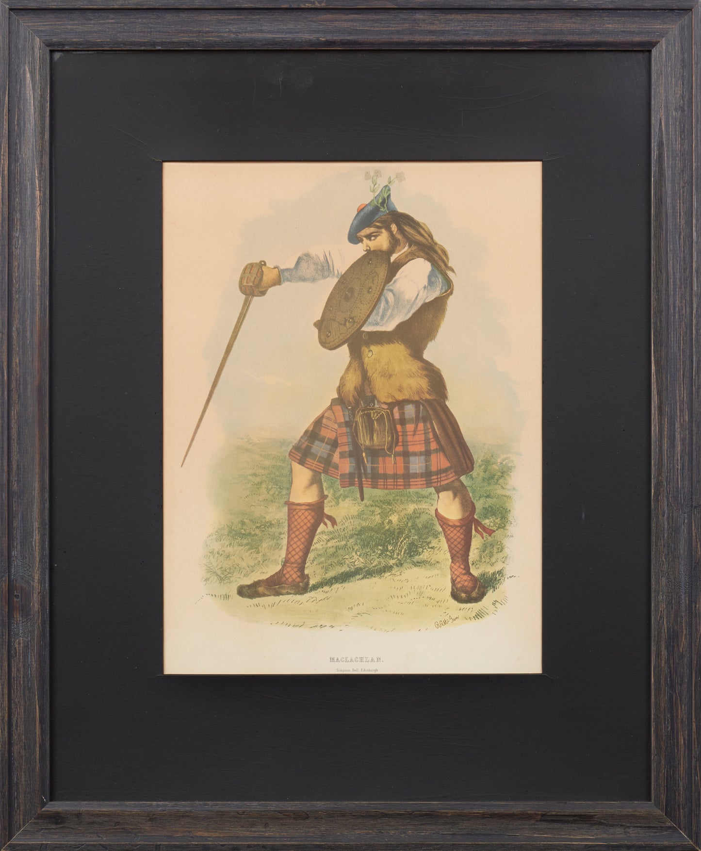 VINTAGE PRINT, MACLACHLAN CLAN MAN IN TRADITIONAL DRESS