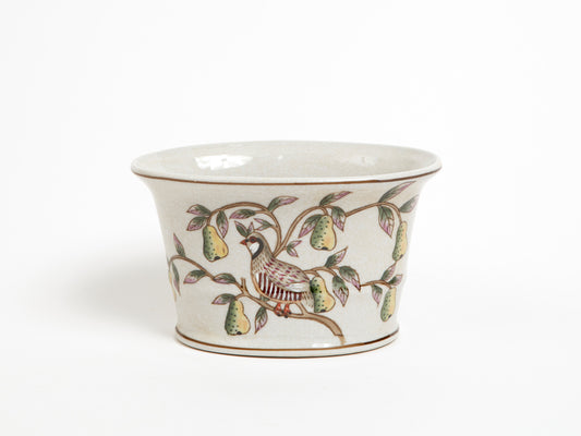 PARTRIDGE IN A PEAR TREE OVAL CERAMIC POT