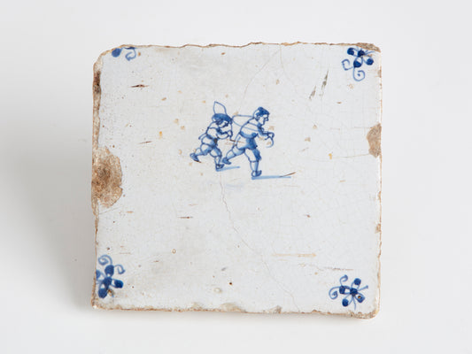 ANTIQUE DUTCH TILE, 17TH CENTURY