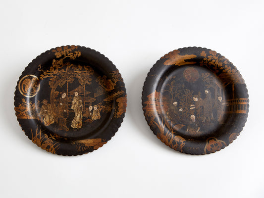 PAIR OF 19th CENTURY JAPANESE PAPER MACHE PLATED