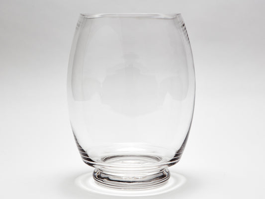 BULBOUS GLASS FOOTED VASE