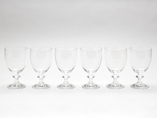 SET OF SIX CRYSTAL WINE GOBLETS