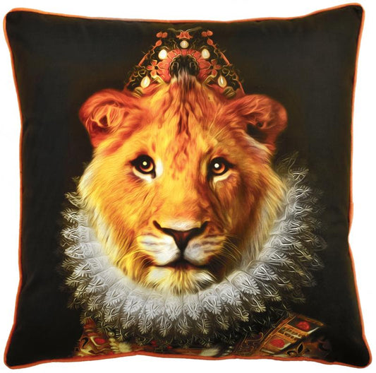 ADORABELLA, LEONIE LIONESS, PLUSH SOFT TOUCH VELVET CUSHION, 45cm SQUARE, MADE IN AUSTRALIA.