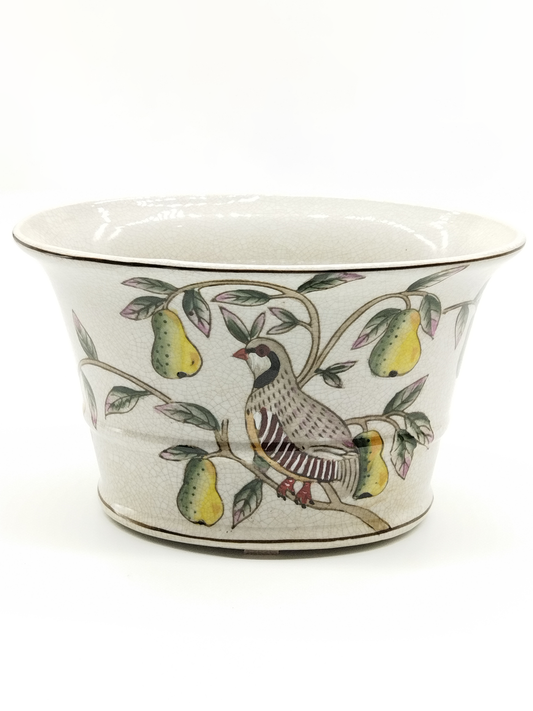 PARTRIDGE IN A PEAR TREE OVAL CERAMIC POT