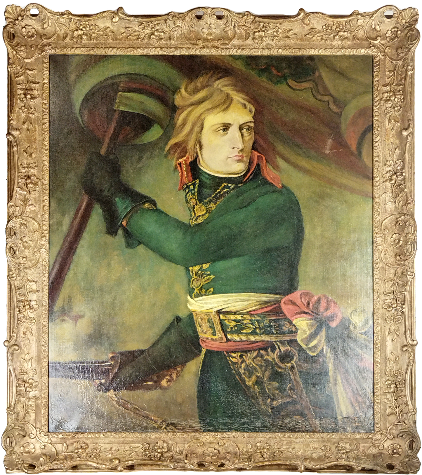 PORTRAIT OF NAPOLEON, AFTER ANTOINE-JEAN GROSS (1771-1835), OIL ON CANVAS, IMAGE 75 x 90cm, ORNATE GILDED FRAME 94 x 110cm