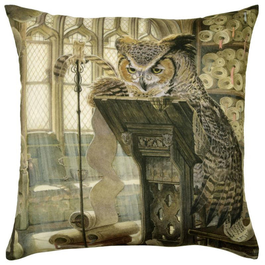 ADORABELLA, OWL PROFESSOR, PLUSH SOFT TOUCH VELVET CUSHION, 45cm SQUARE, MADE IN AUSTRALIA.