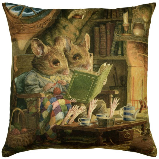 ADORABELLA, MICE - QUITE TIME, PLUSH SOFT TOUCH VELVET CUSHION, 45cm SQUARE, MADE IN AUSTRALIA.