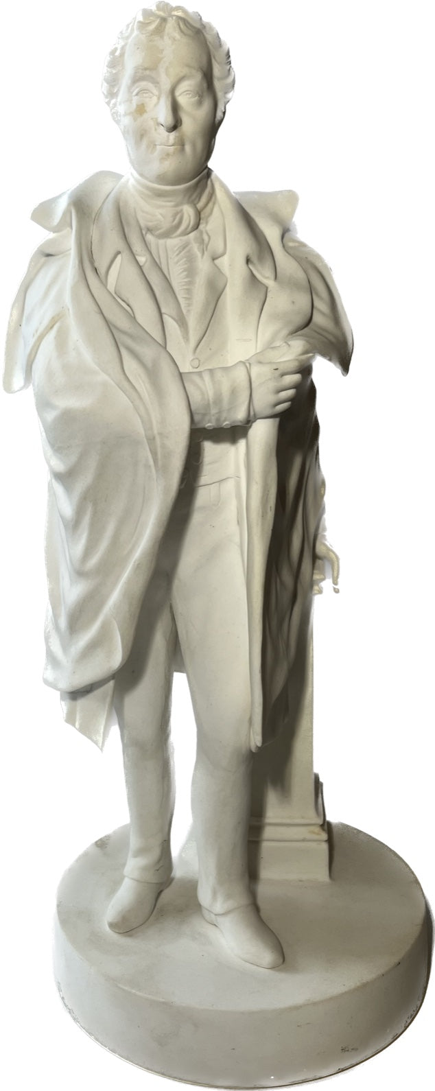 A PARIAN FIGURE OF THE DUKE OF WELLINGTON, HEIGHT 29cm.