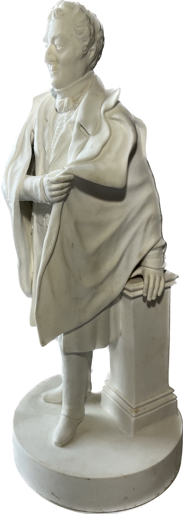 A PARIAN FIGURE OF THE DUKE OF WELLINGTON, HEIGHT 29cm.