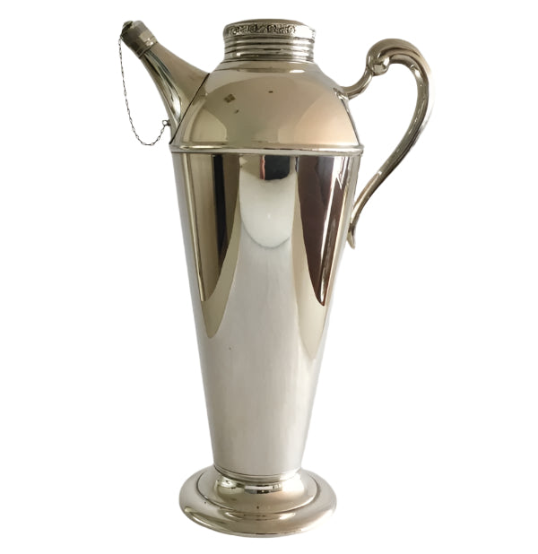RENOWN AUSTRALIA, SILVER PLATED ART DECO COCKTAIL SHAKER, 30 x 20 x 10cm, CIRCA 1930