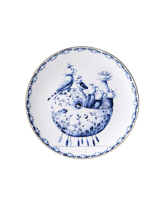 HEINEN DELFTS BLAUW WALL PLATE, REDMER HOEKSTRA, DELFT BLUE SNAIL, 20.5cm