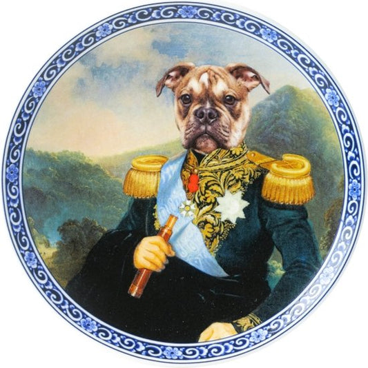 HEINEN DELFTS BLAUW, ADMIRAL BULLDOG WALL PLATE, 15.5cm.