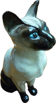 LIFESIZE ROYAL DOULTON 'FIRESIDE' SIAMESE CAT FIGURE, HEIGHT 35cm.