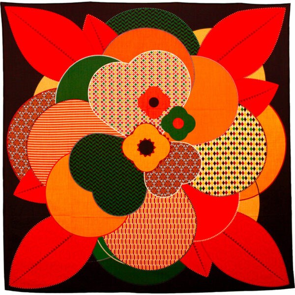 MAISON FANLI, FLOWER ESPICE SILK SCARF, 90cm SQUARE.