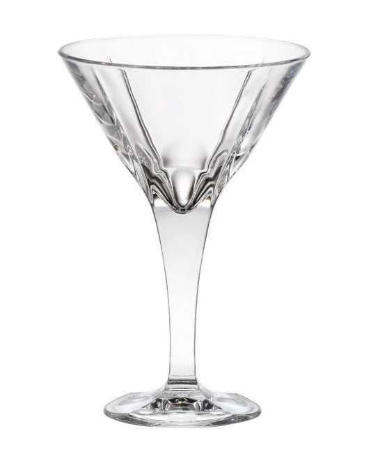 PAIR OF CRYSTAL MARTINI GLASSES, HEIGHT 18cm, DIAMETER 12cm.