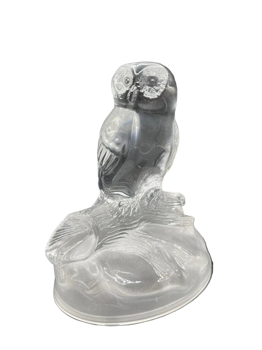 FRENCH LEAD CRYSTAL OWL, HEIGHT 15cm.