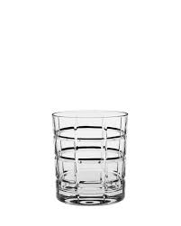 A PAIR OF CZECH LED CRYSTAL WHISKEY TUMBLERS, HEIGHT 9.5cm.