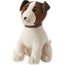 FABRIC TERRIER DOG DOOR STOP, 22 x 22 x 28cm.