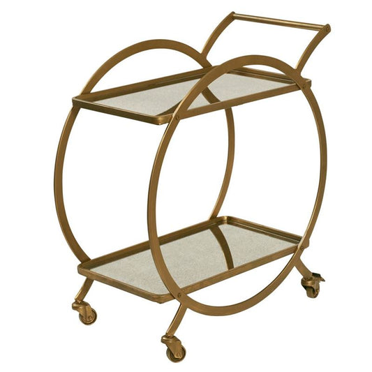 INDUSTRIAL LOOK 'ART DECO' DRINKS TROLLEY, 72 x 80cm